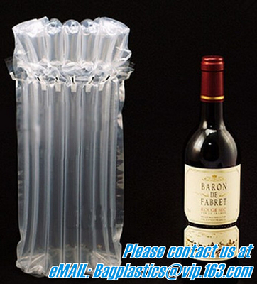 Inflated Wine Bottle Protector Bags, Sleeves Glass Travel Transport, Air Filled Column, Leakproof Cushioning