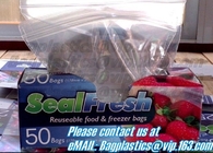 Lock Fresh, Seal Fresh, Slider Zipper Bags, Freezer Bags, Food Grip Seal, Enssential Housewares, Tramontina