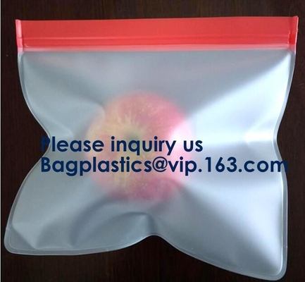 PEVA, Silicone, Reusable Storage Resealable Freezer Food Bags, Leak Proof Zip lockk Airtight lunch Container