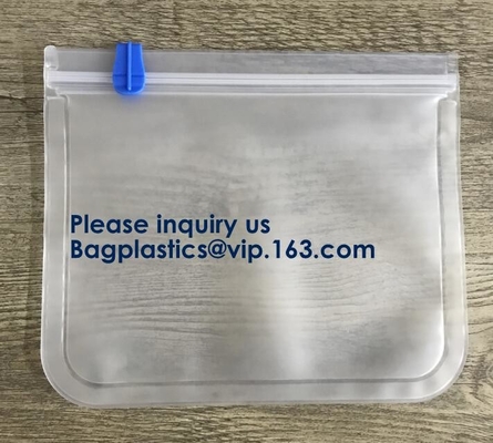 PEVA, Silicone, Reusable Storage Resealable Freezer Food Bags, Leak Proof Zip lockk Airtight lunch Container