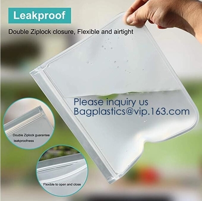 PEVA, Silicone, Reusable Storage Resealable Freezer Food Bags, Leak Proof Zip lockk Airtight lunch Container