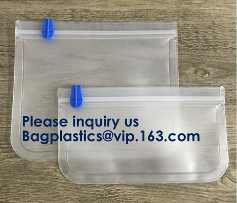 PEVA, Silicone, Reusable Storage Resealable Freezer Food Bags, Leak Proof Zip lockk Airtight lunch Container