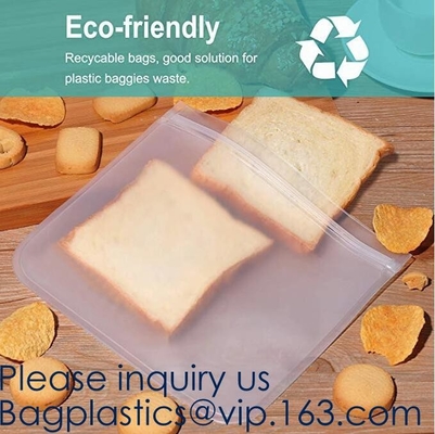 PEVA, Silicone, Reusable Storage Resealable Freezer Food Bags, Leak Proof Zip lockk Airtight lunch Container