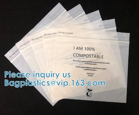 100% Biodegradable Shipping Bags, Zipper Compostable Zip Bag, PLA Corn Starch, Garment Apparel, Cashmere