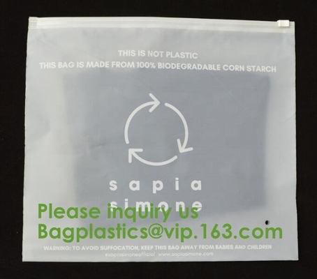 100% Biodegradable Shipping Bags, Zipper Compostable Zip Bag, PLA Corn Starch, Garment Apparel, Cashmere