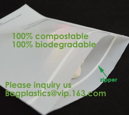 100% Biodegradable Shipping Bags, Zipper Compostable Zip Bag, PLA Corn Starch, Garment Apparel, Cashmere