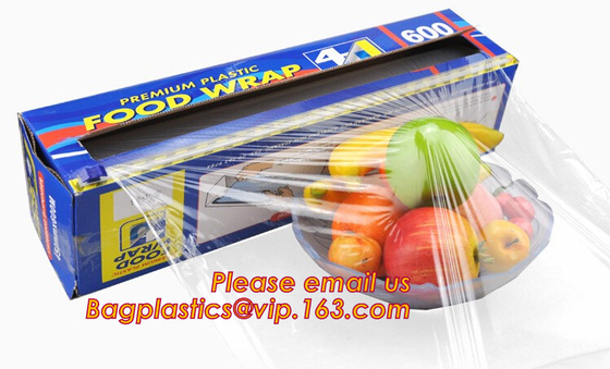 Biodegradable Food Wrap, PE PVC Cling Film, PLA Cling Wrap With Slide Cutter, Alu Foil Roll, Parchment