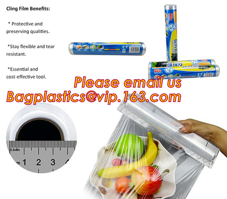 Biodegradable Food Wrap, PE PVC Cling Film, PLA Cling Wrap With Slide Cutter, Alu Foil Roll, Parchment