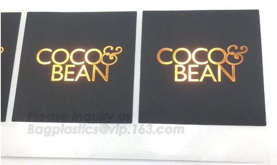 Die Cut Foil stamping, Waterproof Vinyl PVC Custom Logo Sticker Label, matte finish, PP label, PET sticker