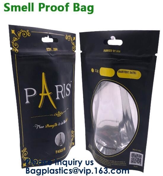 Child Proof Custom Printed Mylar Foil Bags Manufacturing, Mylar Zip-Seal Bag, Herb Leaf Gusseted
