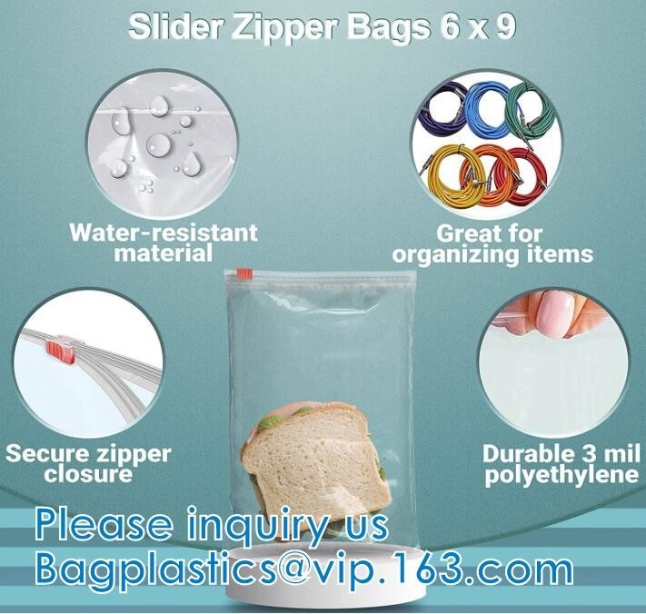 Stand Up Pouch With Slide Closure, Resealable Zip lockk Mylar Bags, Zip Sealing, Grip Seal, Slide Seal Lock