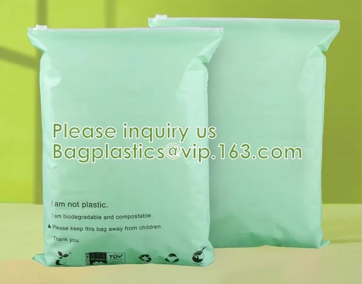 Biodegradable Apparel, Clothes Packaging, Biodegradable Compostable Zip Clothing Bags With Logo