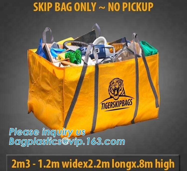 big Skip bags, Dumpster Bag, Foldable And Reusable Construction waste Bags, Multiple reusable, Tear Resistant