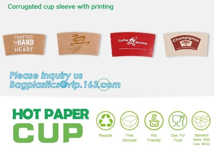 Cup Sleeve, Corrugated Up Sleeve With Printing, Brand Logo, Hot Paper Cup,Cup Sleeve, Recyclable Sleeve