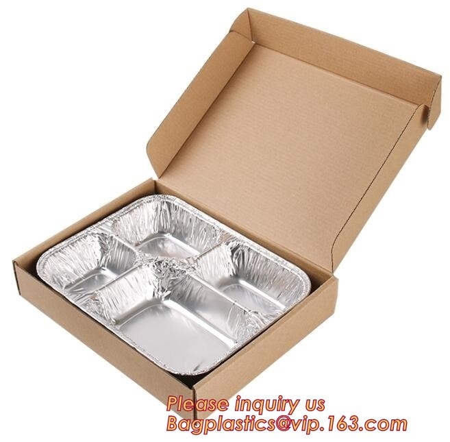 Free Sample, tin storage, Take Out Disposable Food Packaging Airline Foil Container, Compartment Takeaway Box