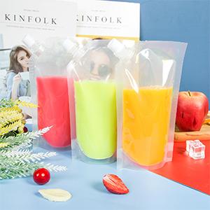 Stand-Up Liquor Bags, Drink Pouches, Concealable Alcohol Flask for Cold & Hot Drinks, Reusable 4