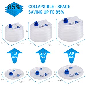 Portable Water Storage Jug, Water Carrier, Foldable Canteen, Outdoors BBQ Camping Hiking 6