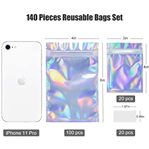 Smell Proof Mylar Bags, Foil Small Zip lockk Bags, Halloween Christmas Favor, Foil Pouch Slidelock 1