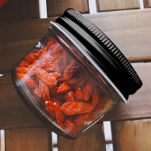 Mini Canning Jars With Black Lids, glass storage jar container Cosmetic, Lotion, Cream, Makeup 8