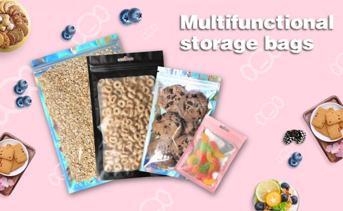 Resealable Zip lockk Pouch, Mylar Bags, Resealable Smell Proof Bags, Aluminum Foil Pouch Bag 0