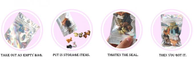 Custom Logo Printed Mylar Bag, Various Color Clear Window Bag, Zip lockk Packaging Mylar Pouch 2