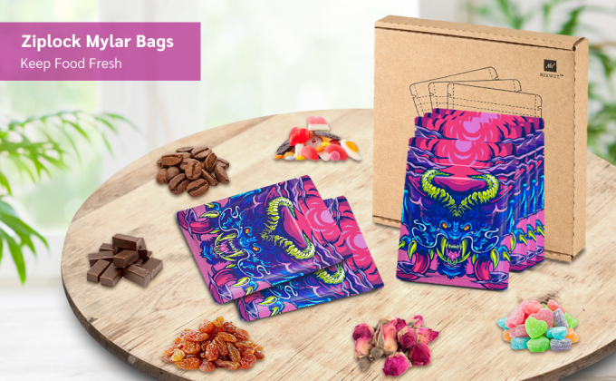 Stand Up Pouch With Slide Closure, Resealable Zip lockk Mylar Bags, Zip Sealing, Grip Seal, Slide Seal Lock 0