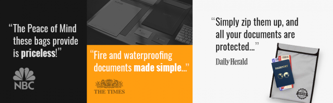 Fireproof Document Bag, Bug Out Bags, Wallet, Briefcase, File Protection, Waterproof, Safty, Security 2