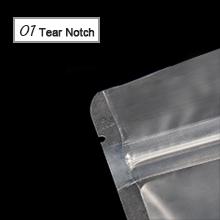 Open Top Mylar Bags, Matte Clear, Zipper Lock Heat Seal Pouch With Tear Notch For Zip Food Storage Lock Packing 8