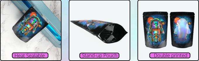 Packaging Pouch, Resealable Zip Lock Foil Food Storage Baggies Safe Material, Holographic Matte Pouch 2