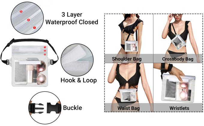 Double Zipper Seal Phone Bags, Waterproof Case, Universal size, dirtproof, dustproof Smartphones package 8