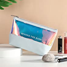 DAZZLING HOLOGRAPHIC, TPU PVC Laser Cosmetic Bag, Makeup Organizer Bags, Jelly Purse, Hanging Toiletry 3