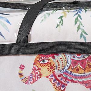 Clothes Storage Bag, Makeup Organizer With Reinforced Handle, Vinyl Storage Bags, Dual Zippers, Moving Totes 1