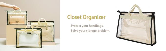 Multi Size, Handbag Storage Dust Cover Bags, Handbag & Purse, Sturdy PVC Organizer Holder With Handle Zipper 2