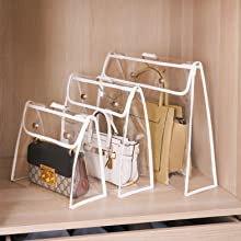 Fashionable Design Luxury PVC Handbag Purse, Organizer Dust Cover, Bag Protector, Magnetic Snap Closure 7