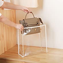 Fashionable Design Luxury PVC Handbag Purse, Organizer Dust Cover, Bag Protector, Magnetic Snap Closure 9