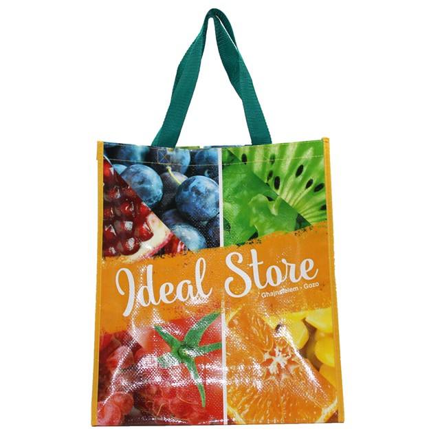 Eco Friendly fabric Laminated Handle, Pp Woven Tote Bag, RPET Coated Foldable Recyclable Shopping handy Bags 4
