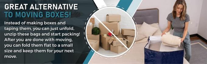 Heavy Duty Oversized Storage Bag Organizer With Strong Handles, Moving, Traveling, College Dorm, Camping 0