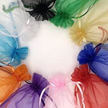 Organza Bags, Mesh Drawstring Gift Bags Small for Jewelry Wedding Party Baby Shower Favor Bags 23