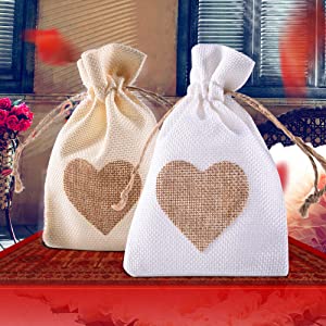 Drawstring Burlap Natrual Jute Sacks Jewelry Candy Pouch Christmas Wedding Party Favor Gift Bags 6
