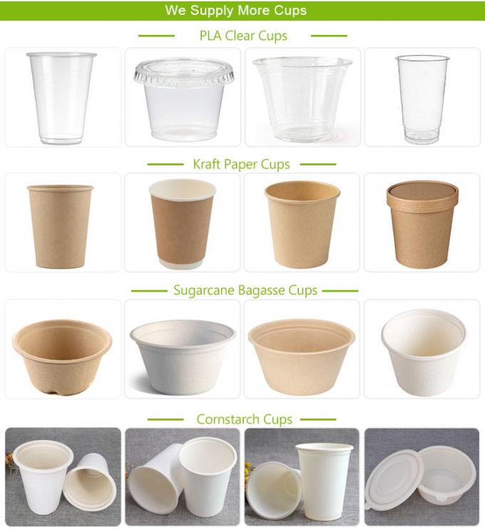 Compostable Sugarcane Cup 8/12oz Eco Friendly Biodegradable Bagasse Coffee Cups, Sugarcane Bagasse Pulp 5