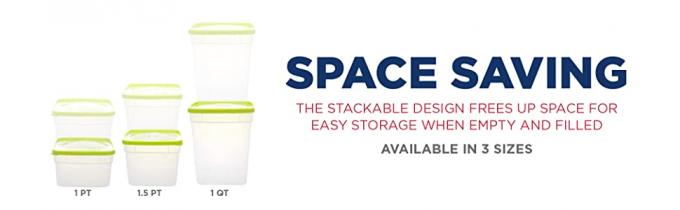 Reusable Freezer Food Storage Containers with Lids, Meal Prep Container Sets Bento Box BPA Free Microwaveable 4