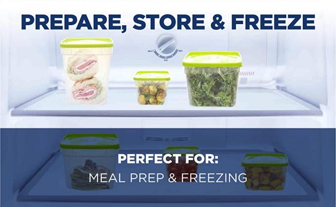 Reusable Freezer Food Storage Containers with Lids, Meal Prep Container Sets Bento Box BPA Free Microwaveable 7