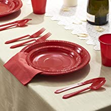 Party Supplies Plate, Cups, Spoons, Fork, Napkins, Dinner Set, Paper And Plastic Dinnerware Set, Tableware 19