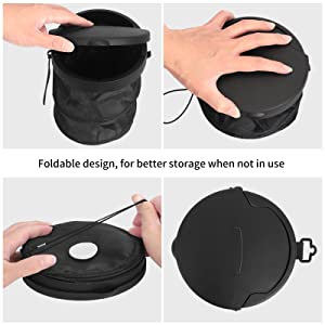Car Trash Hanging Bag, Storage Pockets Leak-Proof Organizer Collapsible Portable Waterproof Car Garbage Bin 14
