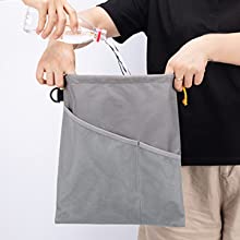 Car Trash Hanging Bag, Storage Pockets Leak-Proof Organizer Collapsible Portable Waterproof Car Garbage Bin 18