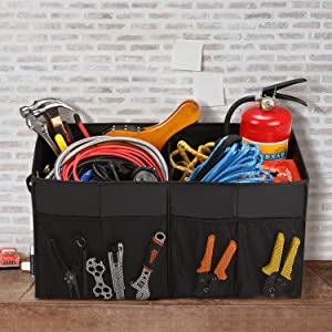 Car Trunk Organizer For SUV, Expandable Large Capacity, Sturdy Cargo Trunk Storage Organizer, Non Slip Bottom 18