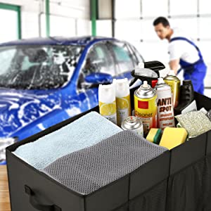 Car Trunk Organizer For SUV, Expandable Large Capacity, Sturdy Cargo Trunk Storage Organizer, Non Slip Bottom 19