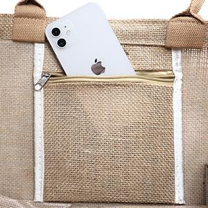 Burlap Tote Bags Bulk Laminated Interior Jute Tote Bag Full Gusset With Inner Zipper Pocket, DIY Art Crafts 2