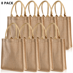 Burlap Tote Bags Bulk Laminated Interior Jute Tote Bag Full Gusset With Inner Zipper Pocket, DIY Art Crafts 15