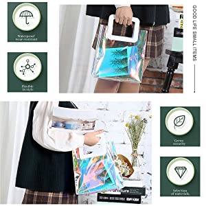 Women Bag, Stadium Bags, PVC Tote Bag, Handbag, Festival Gift Wrap Bag, Cosmetic Handle Storage Bag 2